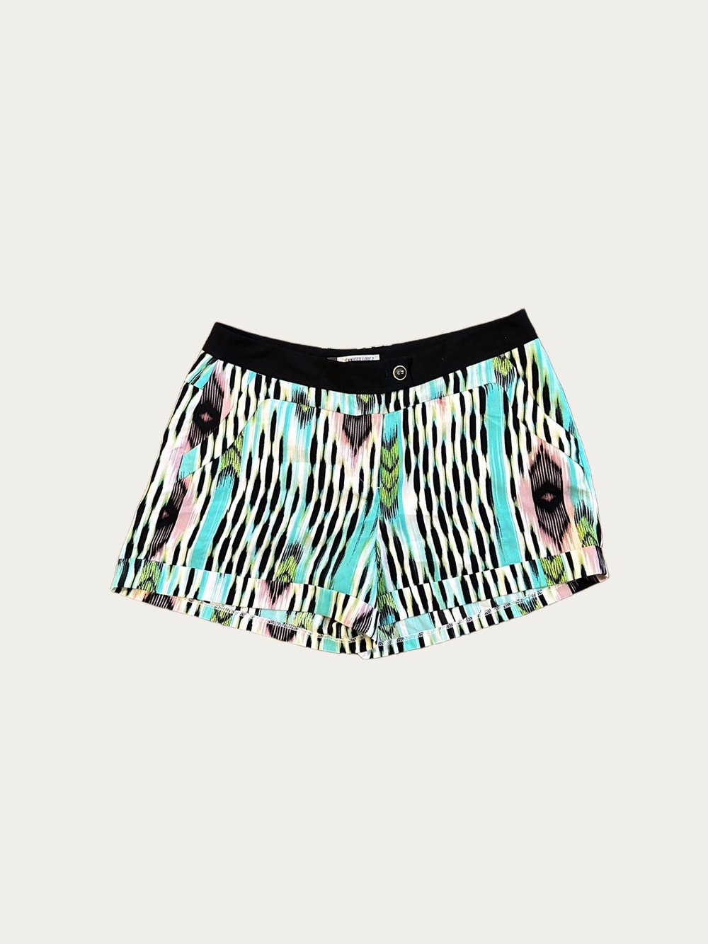 Jennifer Lopez JLo Southwestern Ikat Cuffed Dress Shorts Size 8